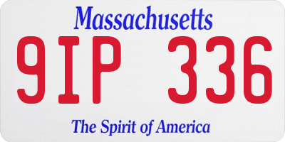 MA license plate 9IP336
