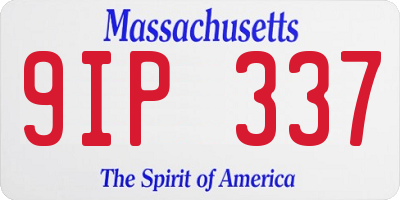 MA license plate 9IP337