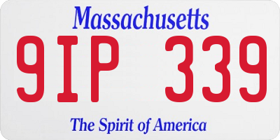 MA license plate 9IP339