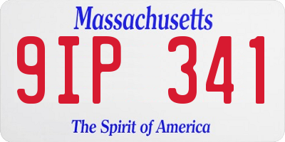MA license plate 9IP341