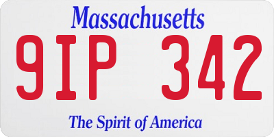 MA license plate 9IP342