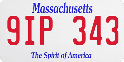 MA license plate 9IP343