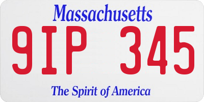MA license plate 9IP345