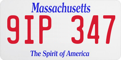 MA license plate 9IP347