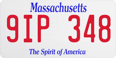 MA license plate 9IP348