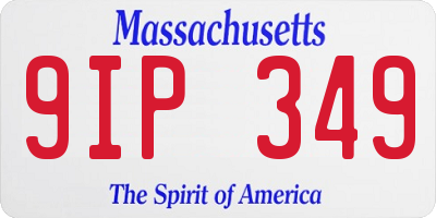 MA license plate 9IP349