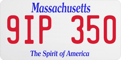 MA license plate 9IP350