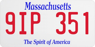 MA license plate 9IP351