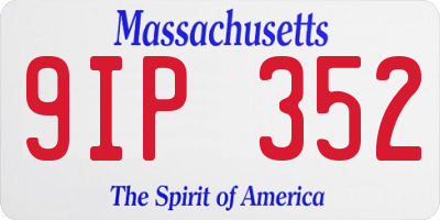 MA license plate 9IP352