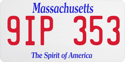 MA license plate 9IP353