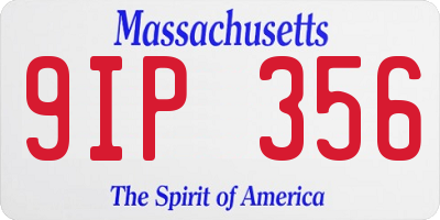 MA license plate 9IP356