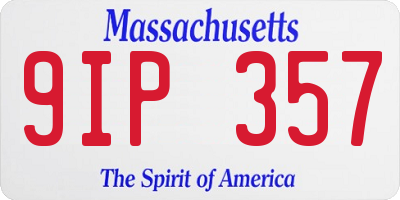 MA license plate 9IP357