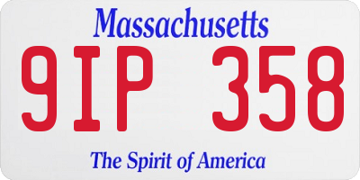 MA license plate 9IP358