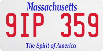 MA license plate 9IP359