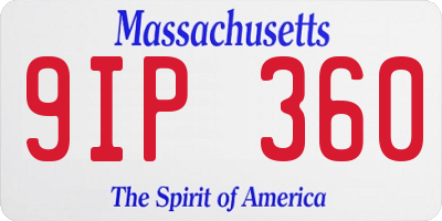 MA license plate 9IP360