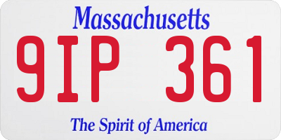 MA license plate 9IP361