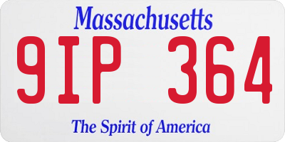 MA license plate 9IP364