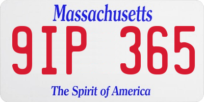 MA license plate 9IP365