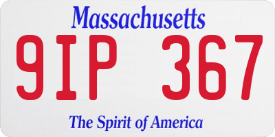 MA license plate 9IP367