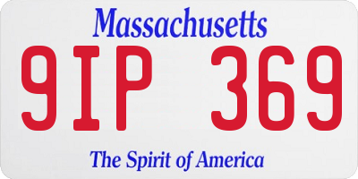 MA license plate 9IP369