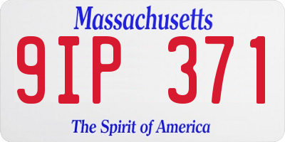 MA license plate 9IP371