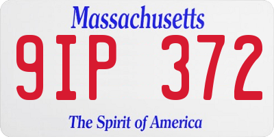 MA license plate 9IP372