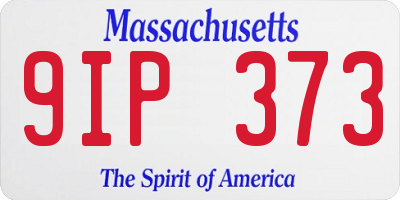 MA license plate 9IP373