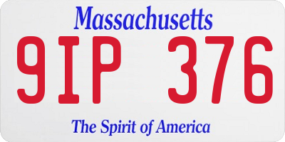 MA license plate 9IP376