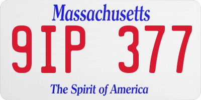 MA license plate 9IP377