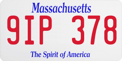 MA license plate 9IP378