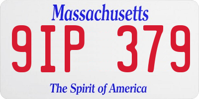 MA license plate 9IP379
