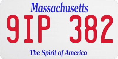 MA license plate 9IP382