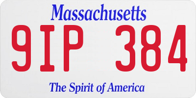 MA license plate 9IP384