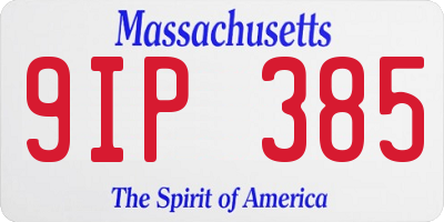 MA license plate 9IP385