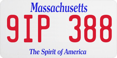 MA license plate 9IP388