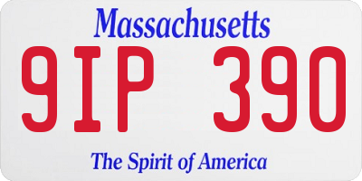 MA license plate 9IP390