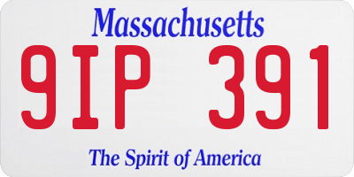 MA license plate 9IP391