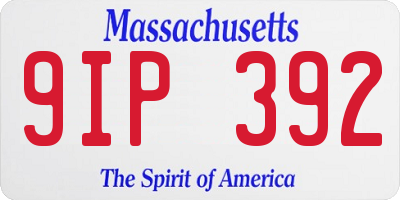 MA license plate 9IP392