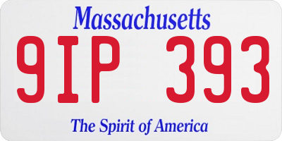 MA license plate 9IP393
