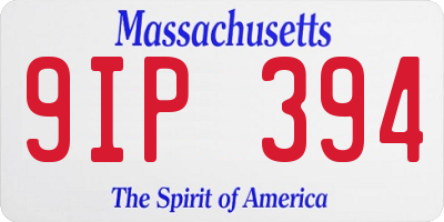MA license plate 9IP394