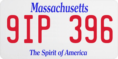 MA license plate 9IP396