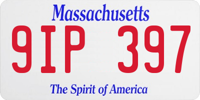MA license plate 9IP397