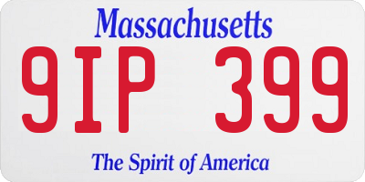 MA license plate 9IP399