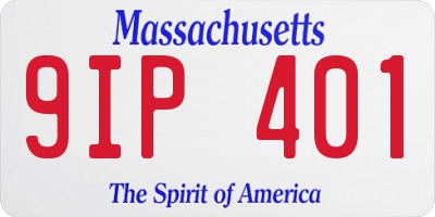 MA license plate 9IP401