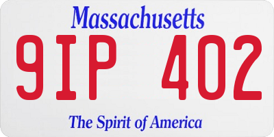 MA license plate 9IP402