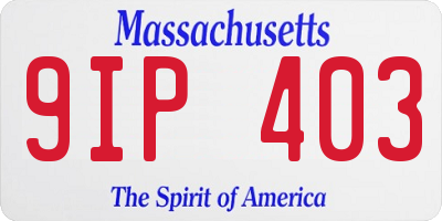 MA license plate 9IP403