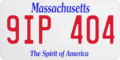 MA license plate 9IP404