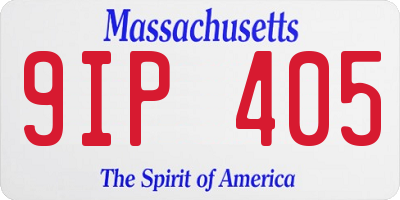 MA license plate 9IP405