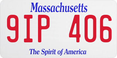 MA license plate 9IP406