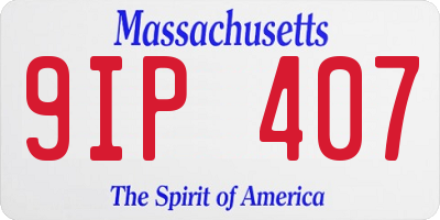 MA license plate 9IP407